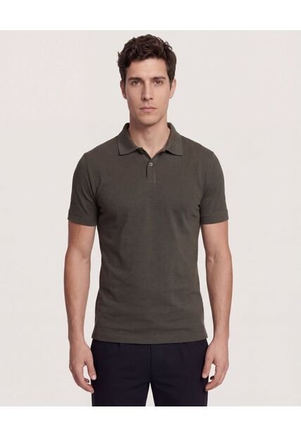 Polo  Para Hombre Cuello Tejido Sin Bolsillo Color Verde Marca Ostu #60110885