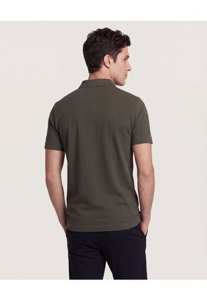 Polo  Para Hombre Cuello Tejido Sin Bolsillo Color Verde Marca Ostu #60110885