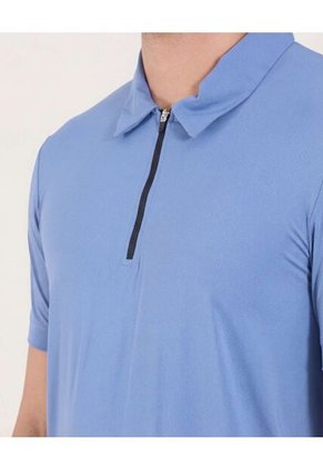 Polo  Para Hombre Cuello Maquina Sin Bolsillo Color Azul Marca Ostu #60110795