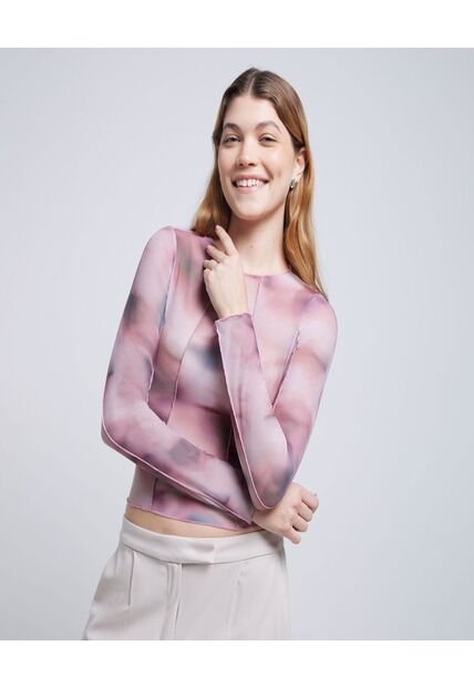 Camiseta Para Mujer Manga Larga Color Rosa Marca Ostu #40092135