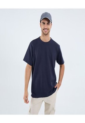 Camiseta Para Hombre Manga Corta Cuello Redondo Color Azul Marca Ostu #60091641