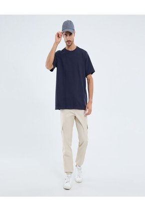 Camiseta Para Hombre Manga Corta Cuello Redondo Color Azul Marca Ostu #60091641