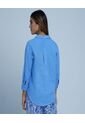 Camisa Para Mujer Manga 3/4 Color Azul  Marca Ostu #40010176 de Ostu