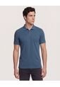 Polo  Para Hombre Cuello Tejido Sin Bolsillo Color Azul Marca Ostu #60110884 de Ostu