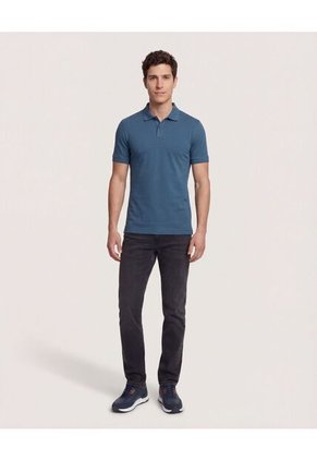 Polo  Para Hombre Cuello Tejido Sin Bolsillo Color Azul Marca Ostu #60110884