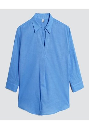 Camisa Para Mujer Manga 3/4 Color Azul  Marca Ostu #40010176