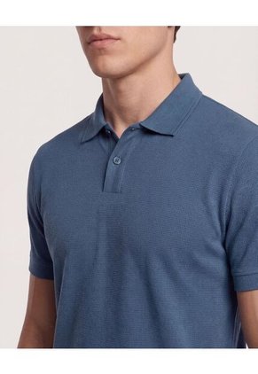 Polo  Para Hombre Cuello Tejido Sin Bolsillo Color Azul Marca Ostu #60110884