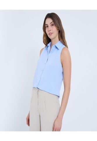 Blusa Para Mujer Manga Sisa Color Azul Marca Ostu #40121131 Ostu