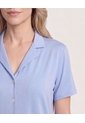 Pijama Resort Con Short Unicolor  Para Mujer Azul Ostu de Ostu