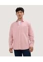 Camisa Para Hombre Manga Larga Con Bolsillo Color Rosado  Marca Ostu #60010679 de Ostu