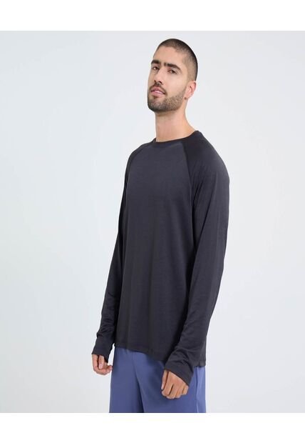 Camiseta Para Hombre Manga Larga Cuello Redondo Color Negro Marca Ostu #60091512