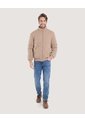 Chaqueta Acolchada Con Cierre Frontal  Para Hombre Beige Ostu de Ostu