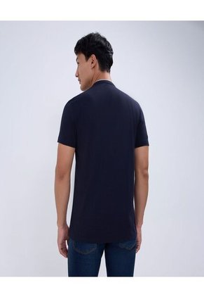 Polo Para Hombre Cuello Mao Sin Bolsillo Color Azul Oscuro Marca Ostu #60110611