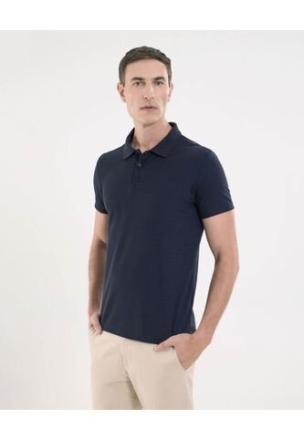 Polo Para Hombre Cuello Tejido Sin Bolsillo Color Azul Marca Ostu #60110580 Ostu