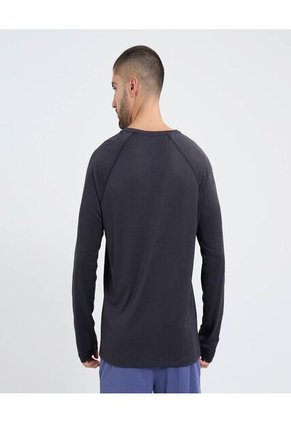 Camiseta Para Hombre Manga Larga Cuello Redondo Color Negro Marca Ostu #60091512