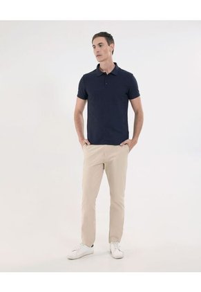 Polo Para Hombre Cuello Tejido Sin Bolsillo Color Azul Marca Ostu #60110580