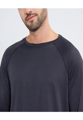 Camiseta Para Hombre Manga Larga Cuello Redondo Color Negro Marca Ostu #60091512