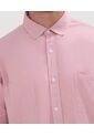 Camisa Para Hombre Manga Larga Con Bolsillo Color Rosado  Marca Ostu #60010679 de Ostu