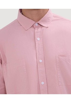 Camisa Para Hombre Manga Larga Con Bolsillo Color Rosado  Marca Ostu #60010679