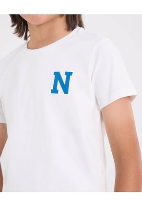 Camiseta Infantil Niño Manga Corta Cuello Redondo Color Crema Marca Ostu #80090275