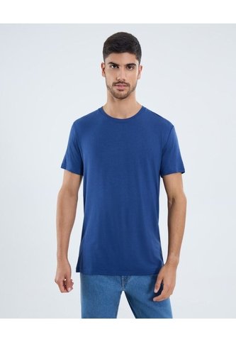 Camiseta Para Hombre Manga Corta Cuello Redondo Color Azul Marca Ostu #60091652 Ostu