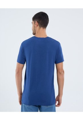 Camiseta Para Hombre Manga Corta Cuello Redondo Color Azul Marca Ostu #60091652