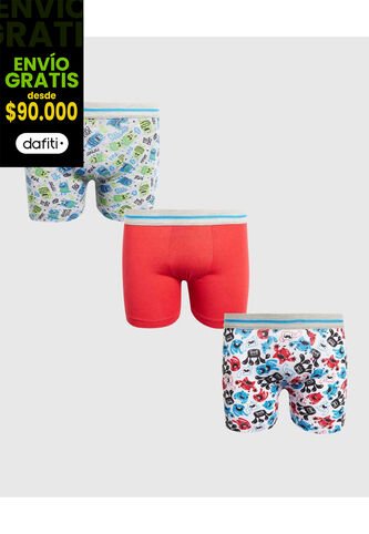 Boxer Para Niño Filete Medio Color Pack X Marca Ostu #80000082 Ostu
