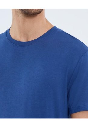 Camiseta Para Hombre Manga Corta Cuello Redondo Color Azul Marca Ostu #60091652