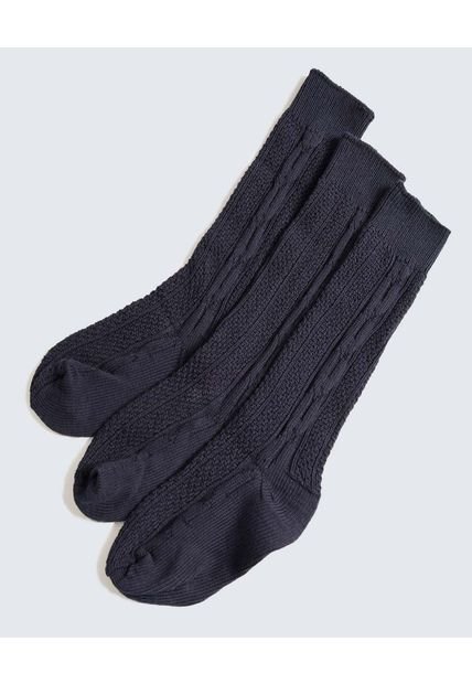 Medias Infantil Niña Caña Larga Color Negro Marca Ostu #90980133