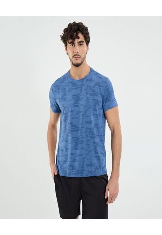 Camiseta Para Hombre Manga Corta Cuello Redondo Color Azul Marca Ostu #60091656 Ostu
