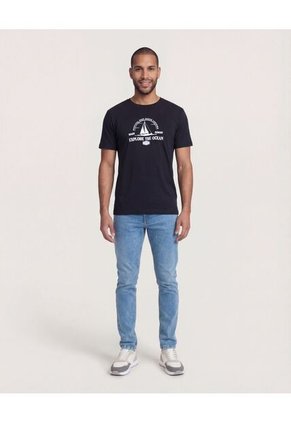 Camiseta  Para Hombre Manga Corta Cuello Redondo Color Negro Marca Ostu #60091894