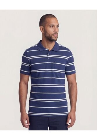 Polo  Para Hombre Cuello Tejido Con Bolsillo Color Azul Marca Ostu #60110867 Ostu