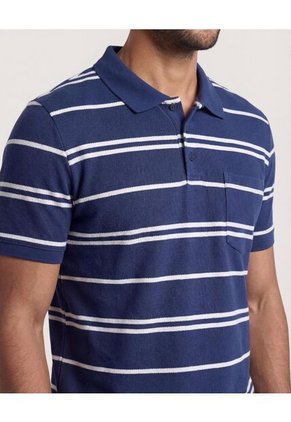 Polo Para Hombre Cuello Tejido Con Bolsillo Color Azul Marca Ostu #60110867