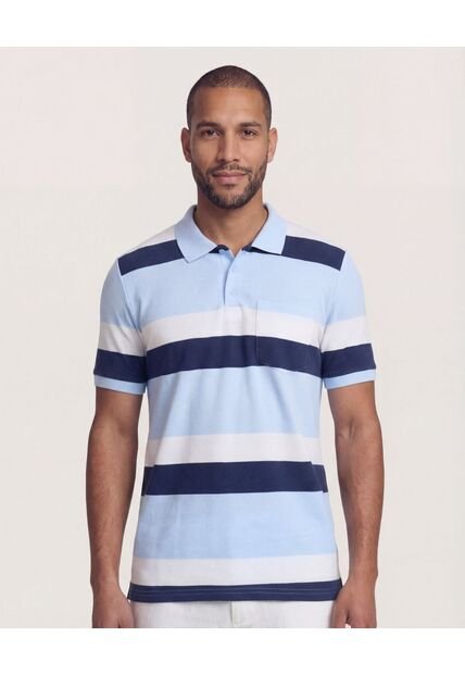 Polo  Para Hombre Cuello Tejido Con Bolsillo Color Azul Marca Ostu #60110868