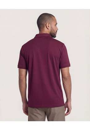 Polo Para Hombre Cuello Maquina Sin Bolsillo Color Vino Marca Ostu #60110831