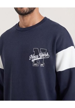 Buzo  Para Hombre Cuello Redondo Color Azul Marca Ostu #60060599