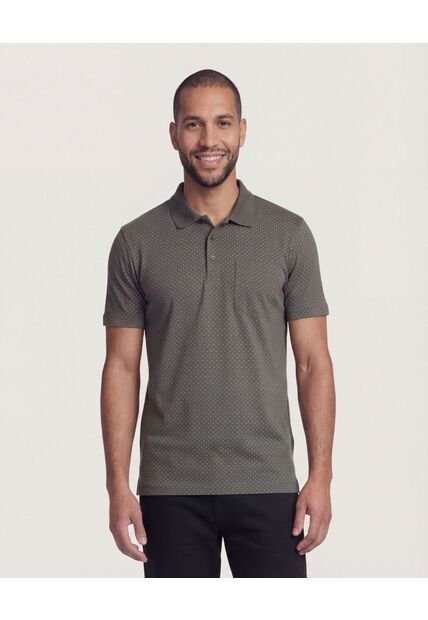 Polo  Para Hombre Cuello Tejido Con Bolsillo Color Verde Marca Ostu #60110873