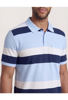 Polo  Para Hombre Cuello Tejido Con Bolsillo Color Azul Marca Ostu #60110868