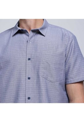 Camisa Para Hombre Manga Corta Con Bolsillo Color Azul  Marca Ostu #60010720