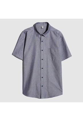 Camisa Para Hombre Manga Corta Con Bolsillo Color Azul  Marca Ostu #60010720