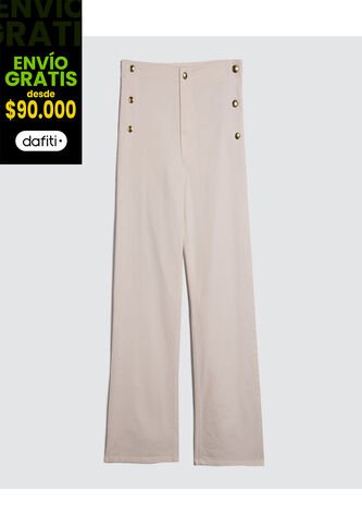 Jean Para Mujer Wide-Leg Color Crudo Marca Ostu #40160396 Ostu