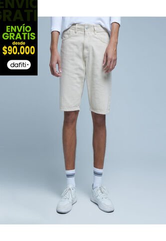 Bermuda Para Hombre Regular Color Blanco Marca Ostu #60100353 Ostu