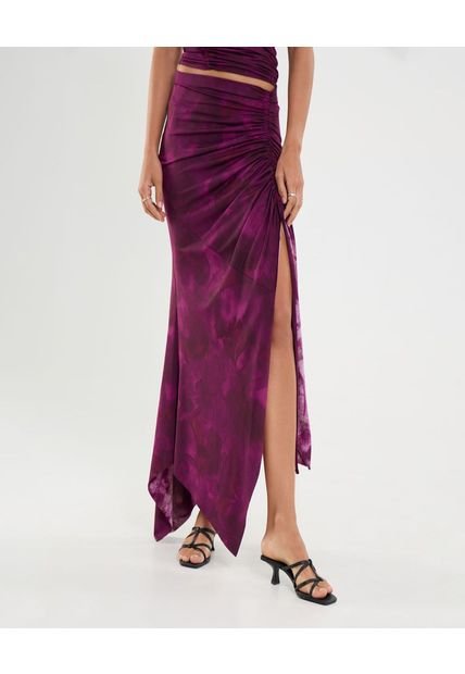 Falda Para Mujer Medio Color Vino Marca Ostu #40140175