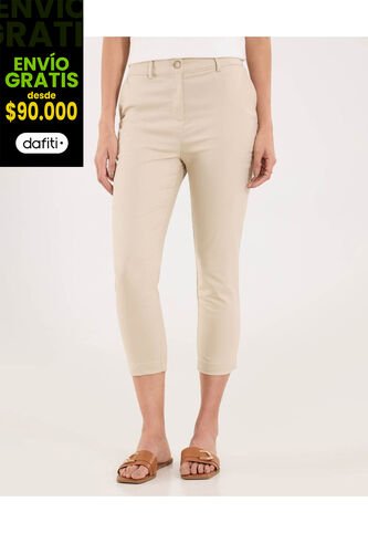 Pantalon Para Mujer Capri Color Beige Marca Ostu #40070771 Ostu