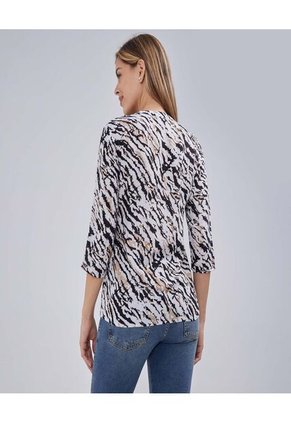 Blusa Para Mujer Manga 3/4 Color Crema Marca Ostu #40121034