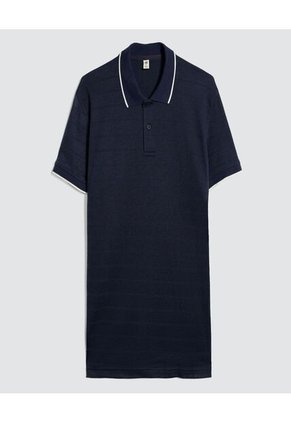 Polo Para Hombre Cuello Tejido Sin Bolsillo Color Azul  Marca Ostu #60110738