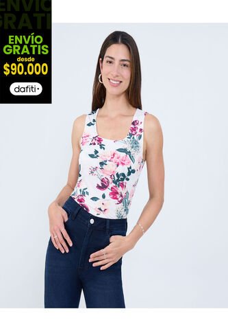 Top Para Mujer Cuello Redondo Color Rosa Marca Ostu #40220410 Ostu