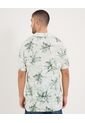 Camisa  Para Hombre Manga Corta Sin Bolsillo Cuello Resort Color Verde Marca Ostu #60010890 de Ostu