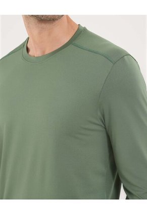 Camiseta Para Hombre Manga Larga Cuello Redondo Color Verde Marca Ostu #60091732