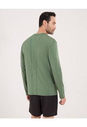 Camiseta Para Hombre Manga Larga Cuello Redondo Color Verde Marca Ostu #60091732